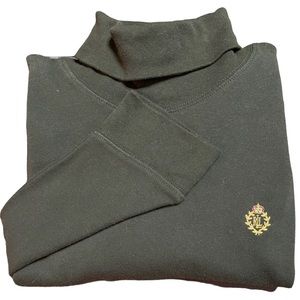 Lauren RALPH LAUREN Forrest Green Monogrammed Cotton TURTLENECK size: XL Women’s